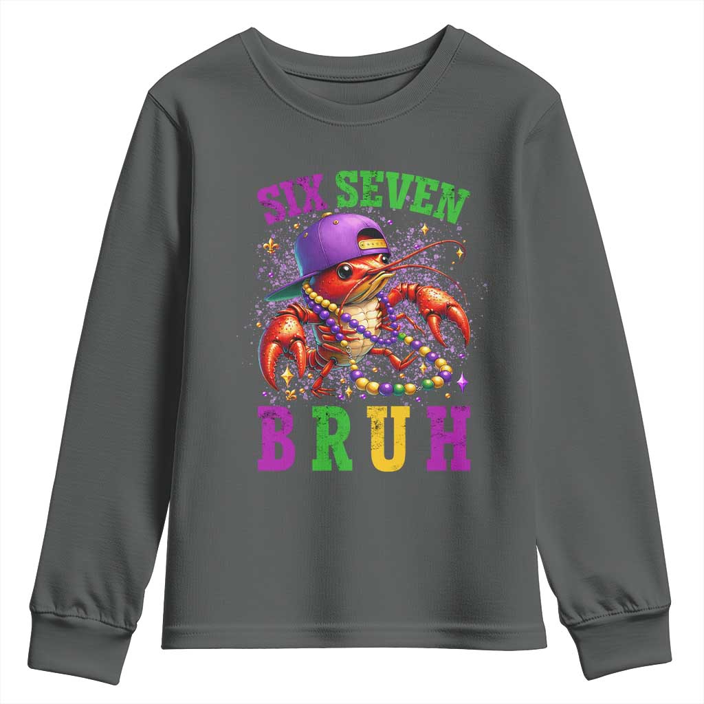 67 Mardi Gras Youth Sweatshirt Funny Crawfish Six Seven Bruh Meme