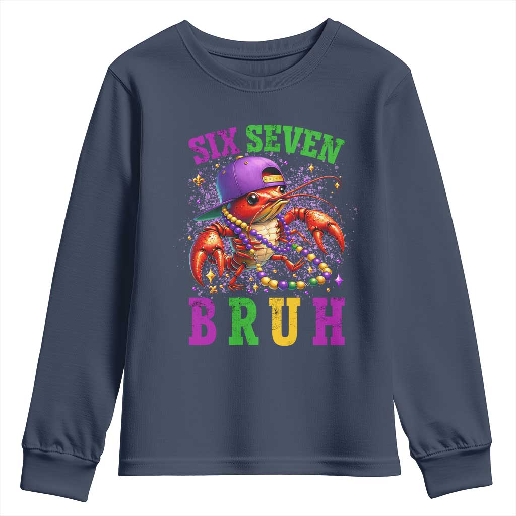67 Mardi Gras Youth Sweatshirt Funny Crawfish Six Seven Bruh Meme