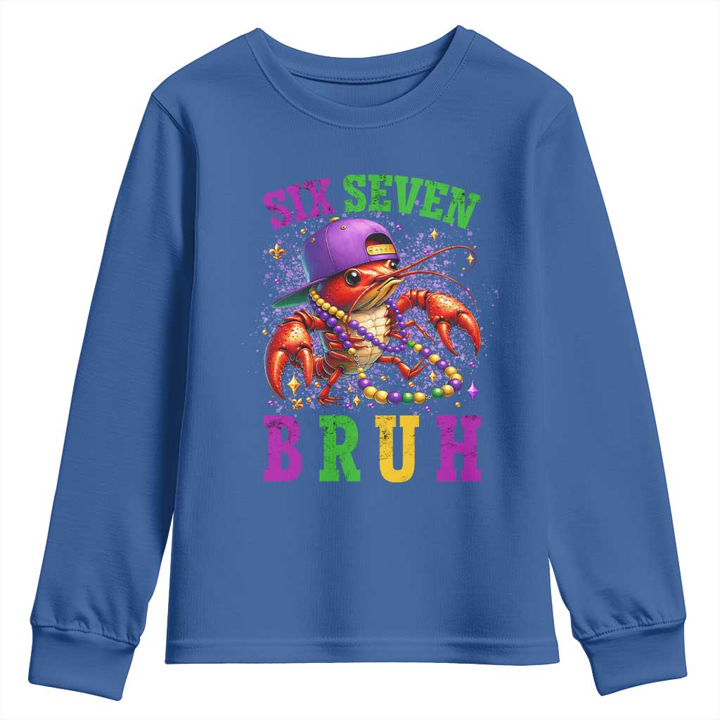67 Mardi Gras Youth Sweatshirt Funny Crawfish Six Seven Bruh Meme