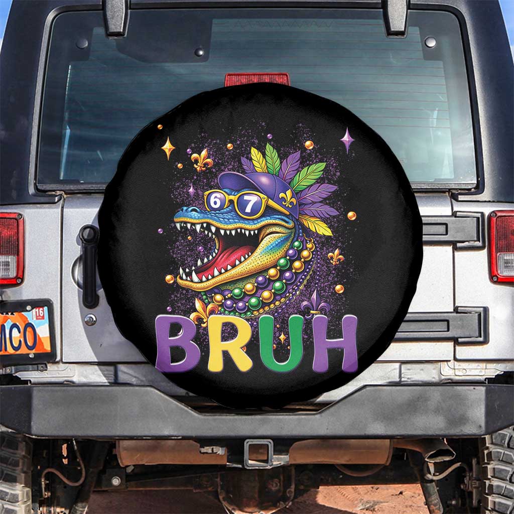 67 Mardi Gras Spare Tire Cover Funny Alligator Six Seven Bruh Meme