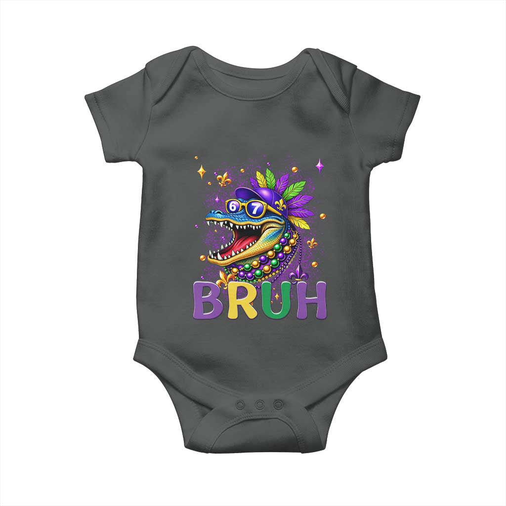67 Mardi Gras Baby Onesie Funny Alligator Six Seven Bruh Meme