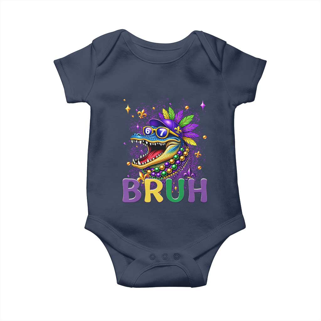67 Mardi Gras Baby Onesie Funny Alligator Six Seven Bruh Meme