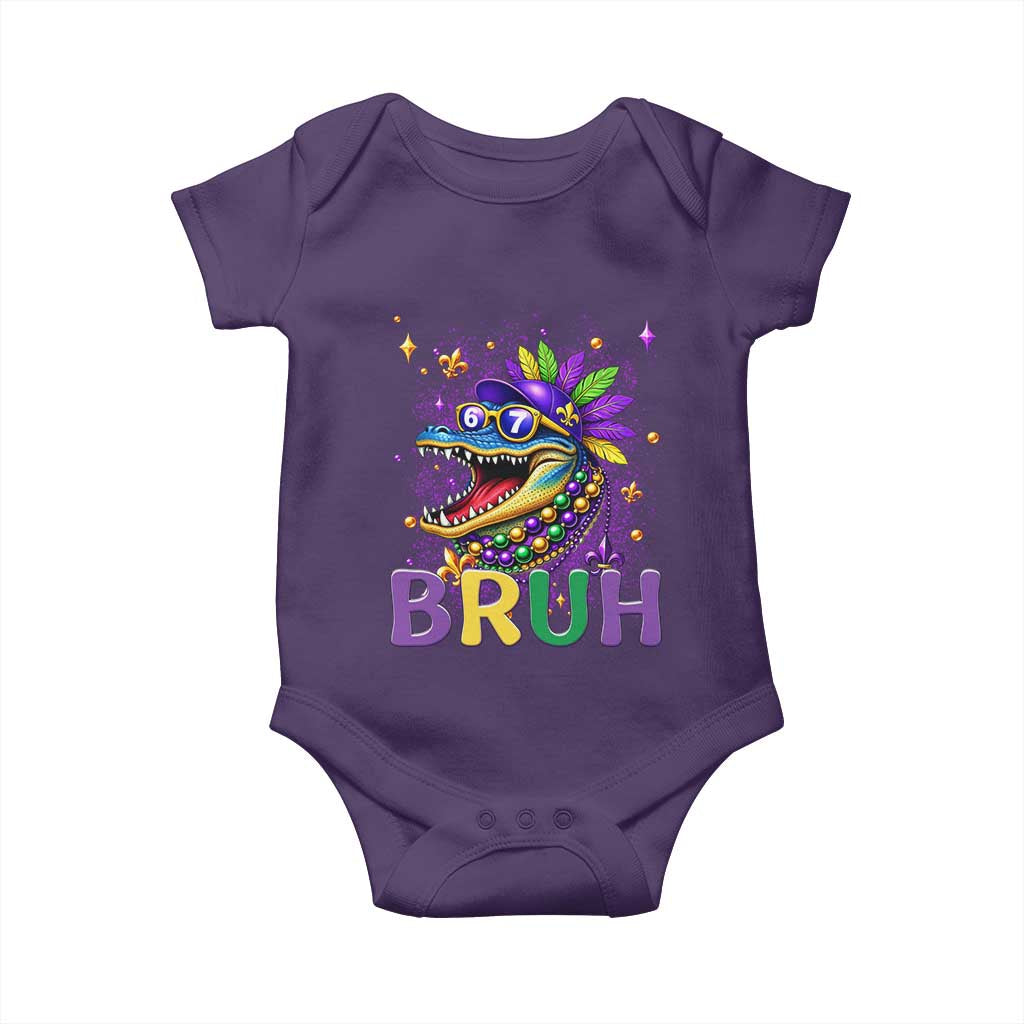 67 Mardi Gras Baby Onesie Funny Alligator Six Seven Bruh Meme