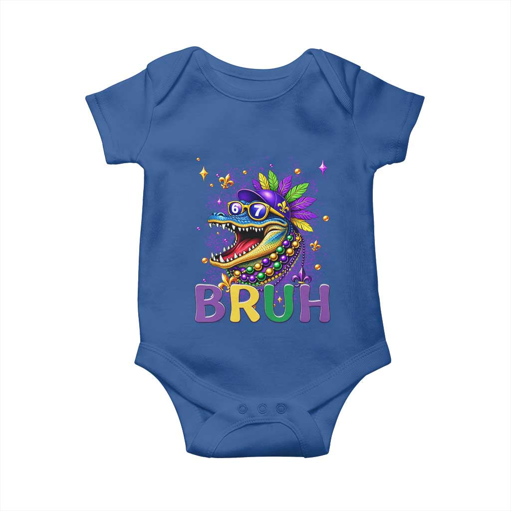 67 Mardi Gras Baby Onesie Funny Alligator Six Seven Bruh Meme