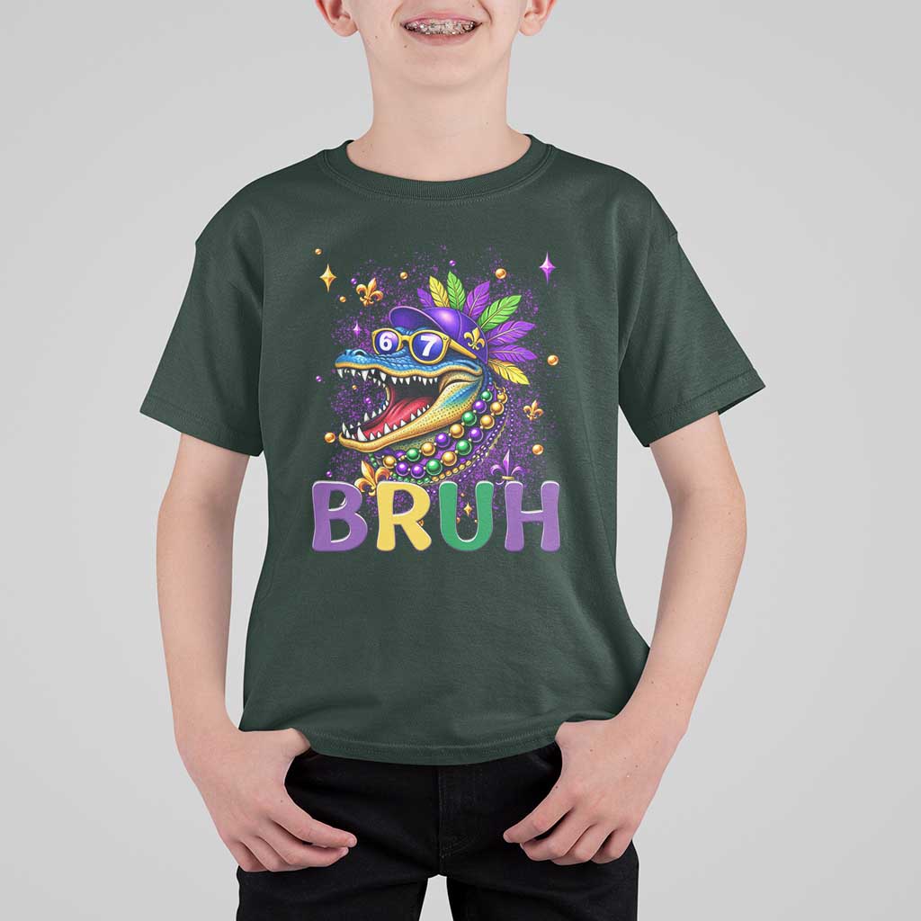 67 Mardi Gras T Shirt For Kid Funny Alligator Six Seven Bruh Meme