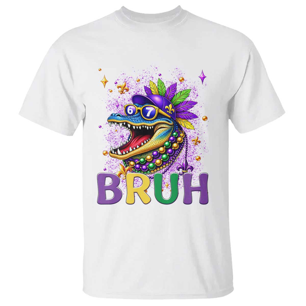 67 Mardi Gras T Shirt Funny Alligator Six Seven Bruh Meme