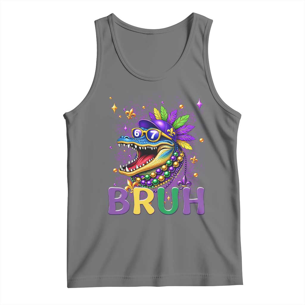 67 Mardi Gras Tank Top Funny Alligator Six Seven Bruh Meme