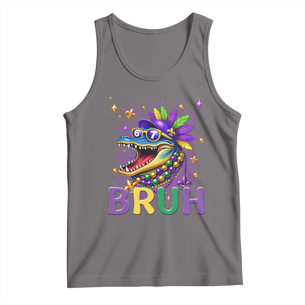 67 Mardi Gras Tank Top Funny Alligator Six Seven Bruh Meme
