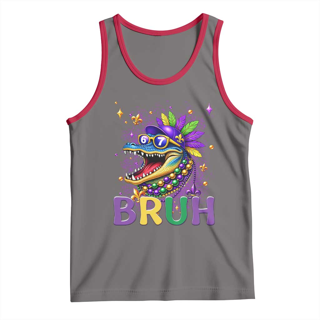 67 Mardi Gras Tank Top Funny Alligator Six Seven Bruh Meme
