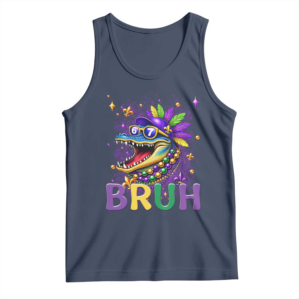 67 Mardi Gras Tank Top Funny Alligator Six Seven Bruh Meme
