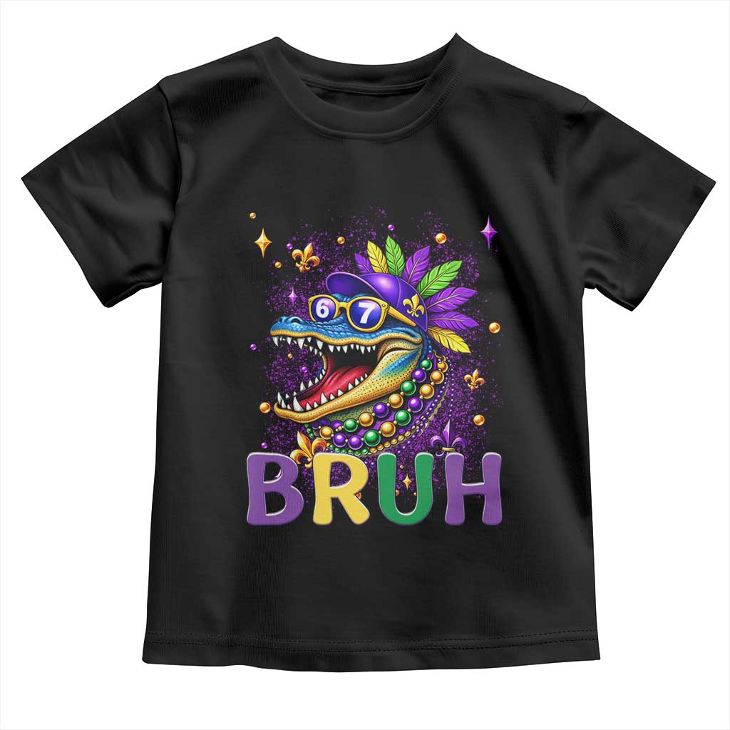 67 Mardi Gras Toddler T Shirt Funny Alligator Six Seven Bruh Meme