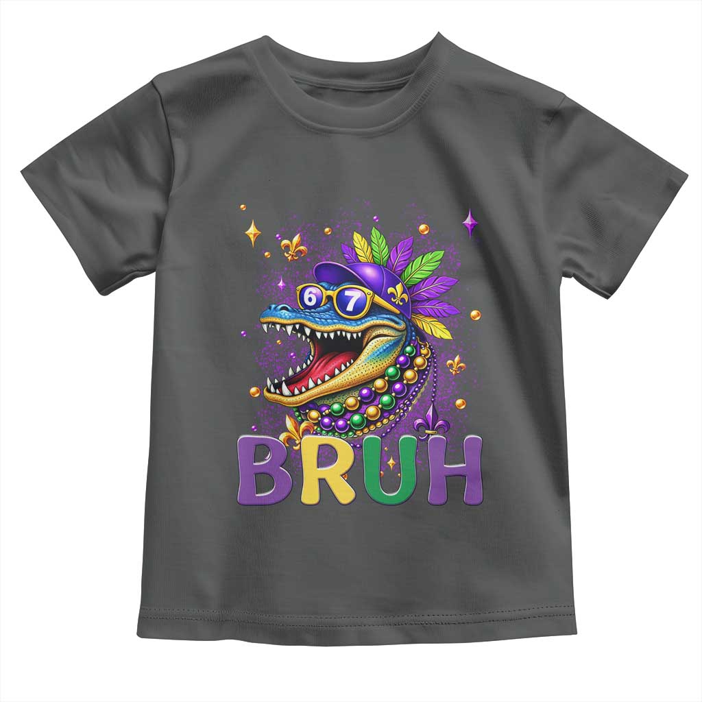 67 Mardi Gras Toddler T Shirt Funny Alligator Six Seven Bruh Meme