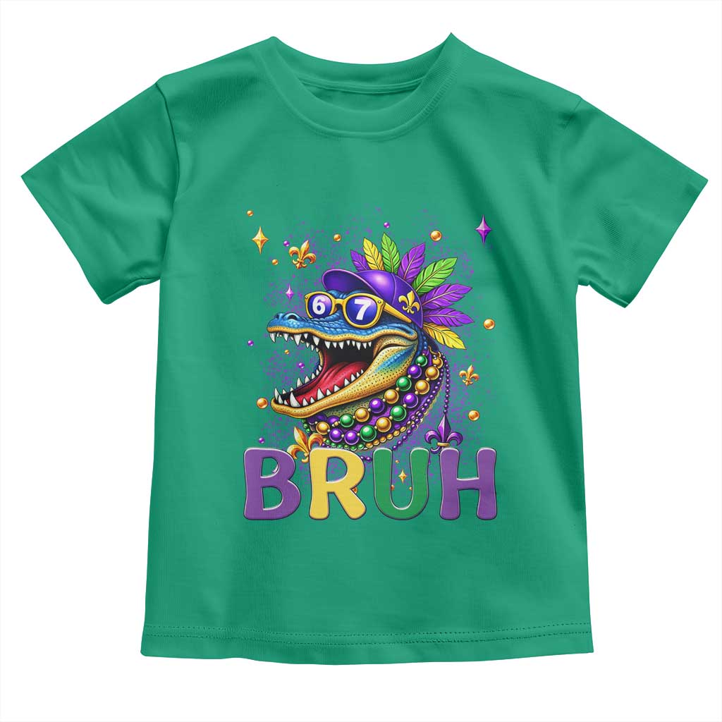 67 Mardi Gras Toddler T Shirt Funny Alligator Six Seven Bruh Meme