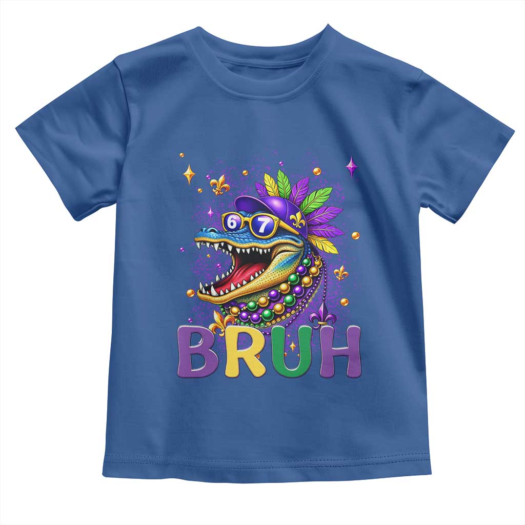 67 Mardi Gras Toddler T Shirt Funny Alligator Six Seven Bruh Meme