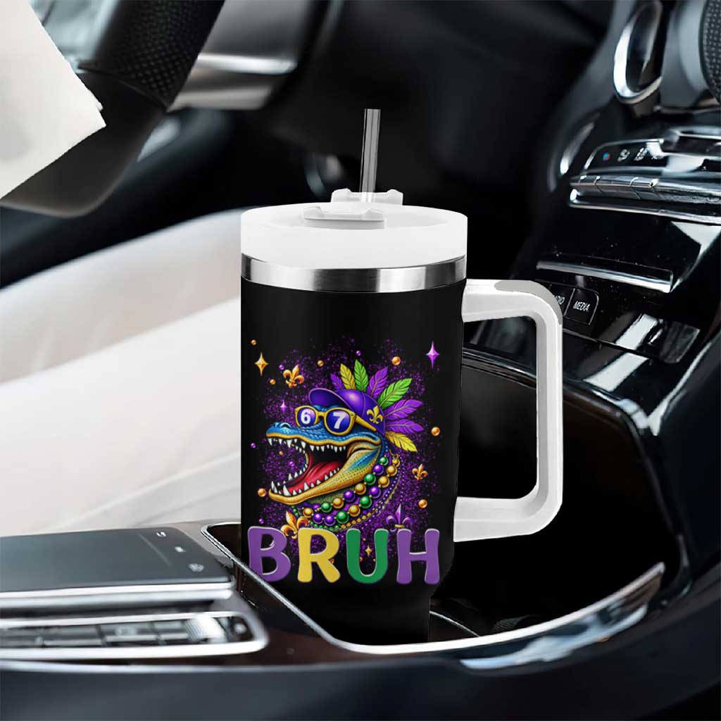 67 Mardi Gras Tumbler With Handle Funny Alligator Six Seven Bruh Meme