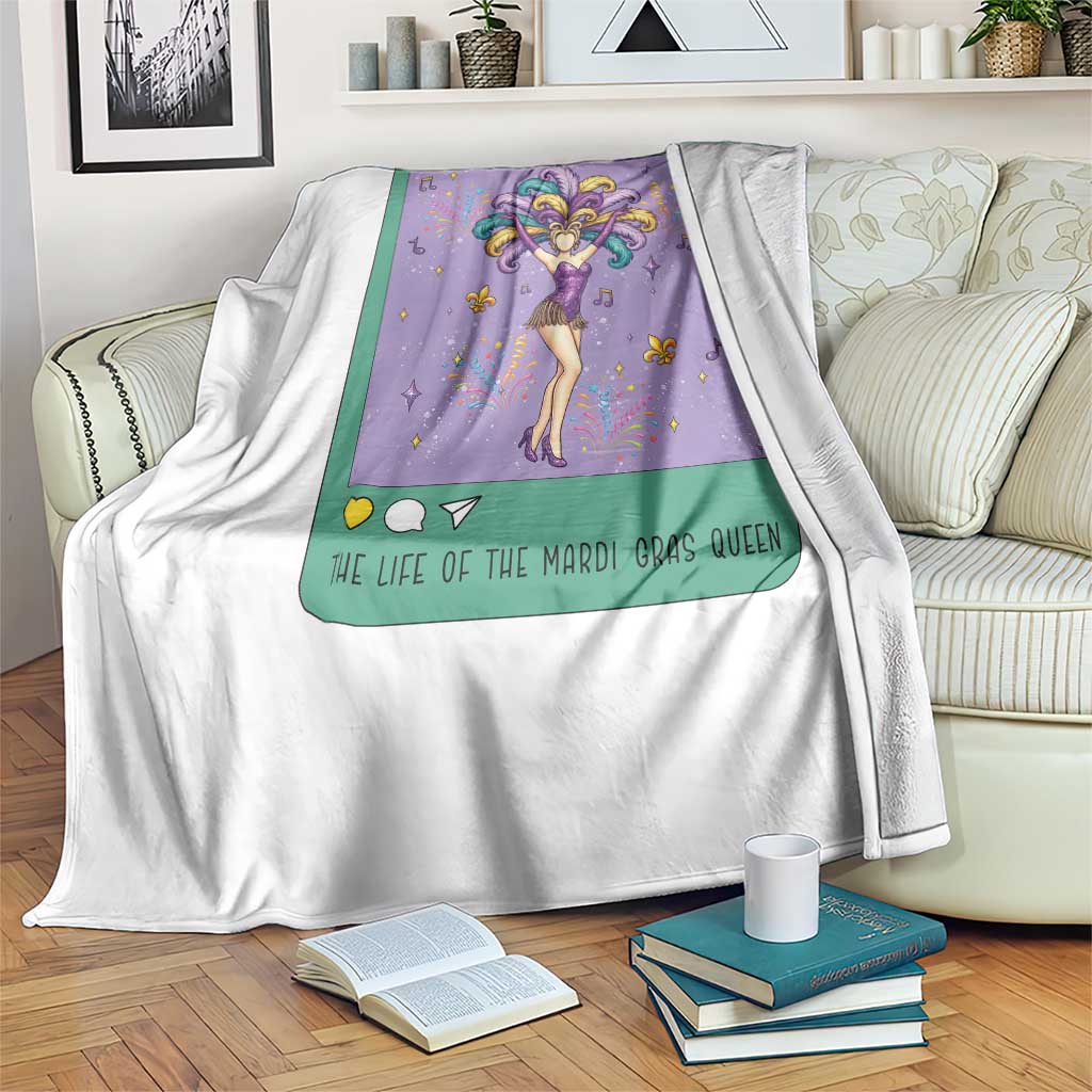 The Life Of The Mardi Gras Queen Throw Blanket