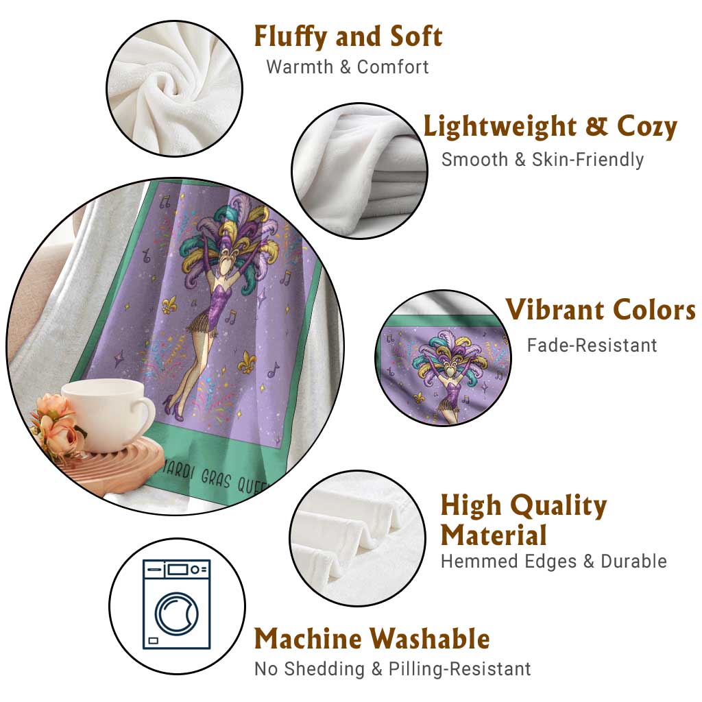 The Life Of The Mardi Gras Queen Throw Blanket