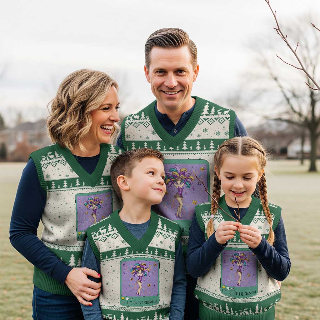 The Life Of The Mardi Gras Queen V-Neck Knit Sweater Vest