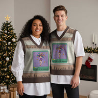 The Life Of The Mardi Gras Queen V-Neck Knit Sweater Vest