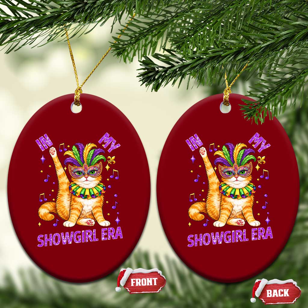 Mardi Gras Cat Ceramic Ornament In My Showgirl Era