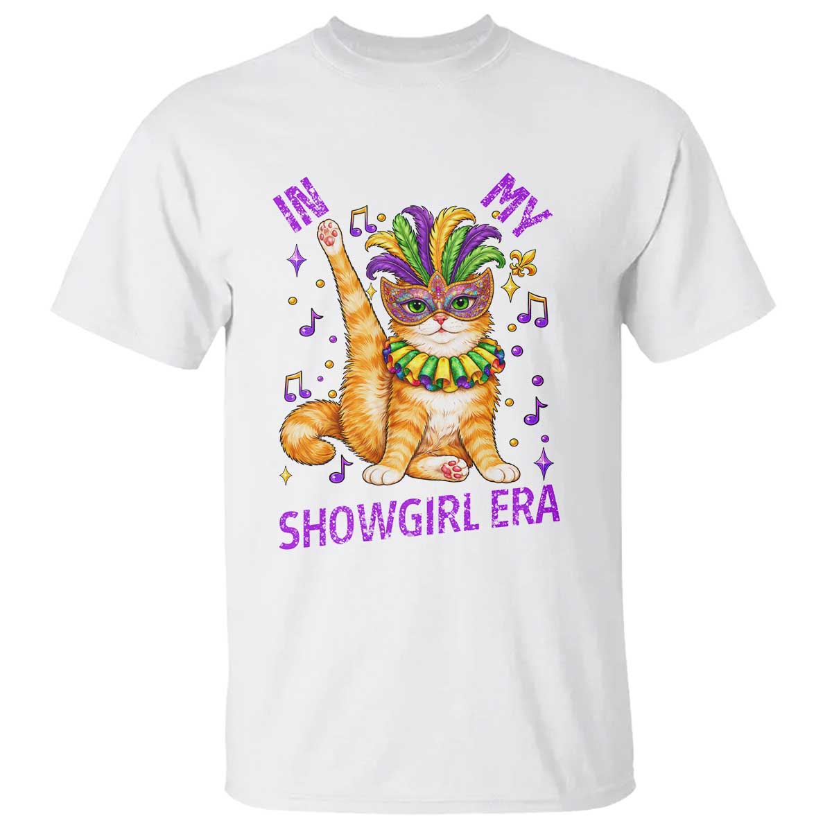 Mardi Gras Cat T Shirt In My Showgirl Era