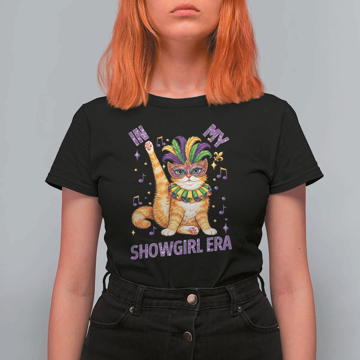 Mardi Gras Cat T Shirt For Women In My Showgirl Era