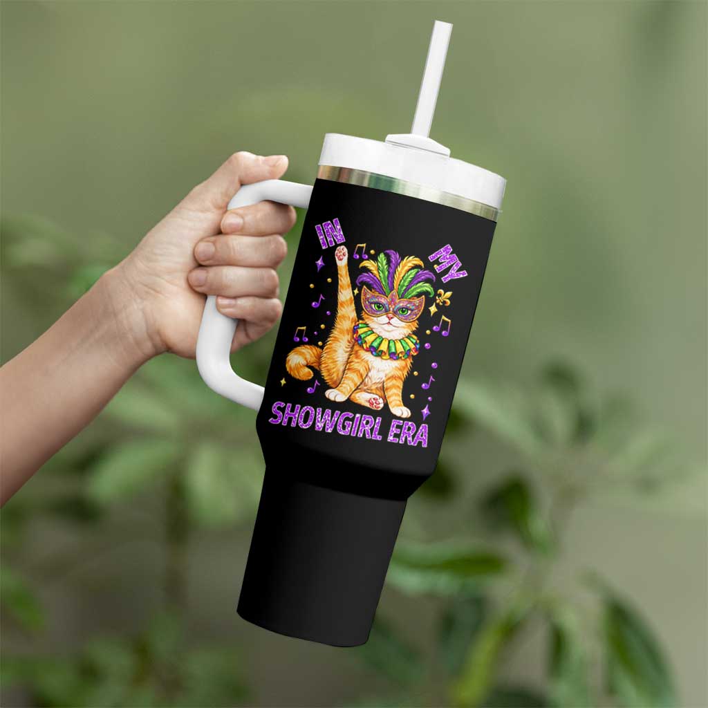 Mardi Gras Cat Tumbler With Handle In My Showgirl Era