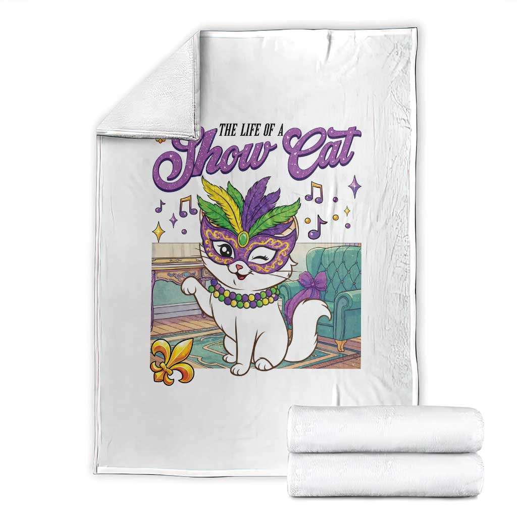 Cute Mardi Gras Cat Throw Blanket The Life Of The Showgirl