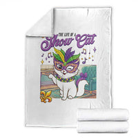 Cute Mardi Gras Cat Throw Blanket The Life Of The Showgirl
