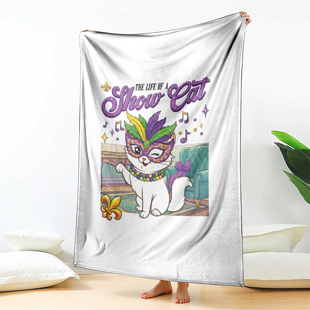 Cute Mardi Gras Cat Throw Blanket The Life Of The Showgirl