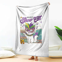 Cute Mardi Gras Cat Throw Blanket The Life Of The Showgirl