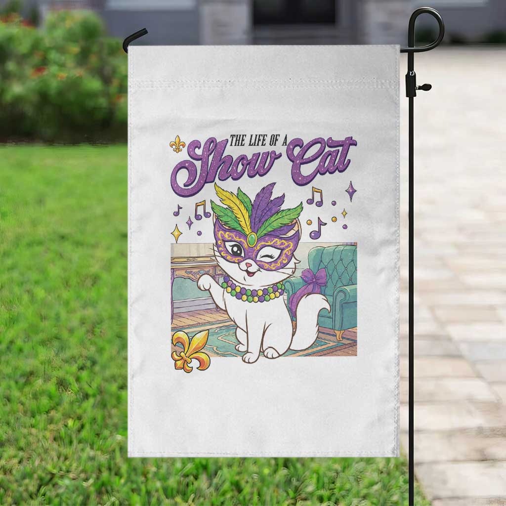 Cute Mardi Gras Cat Garden Flag The Life Of The Showgirl