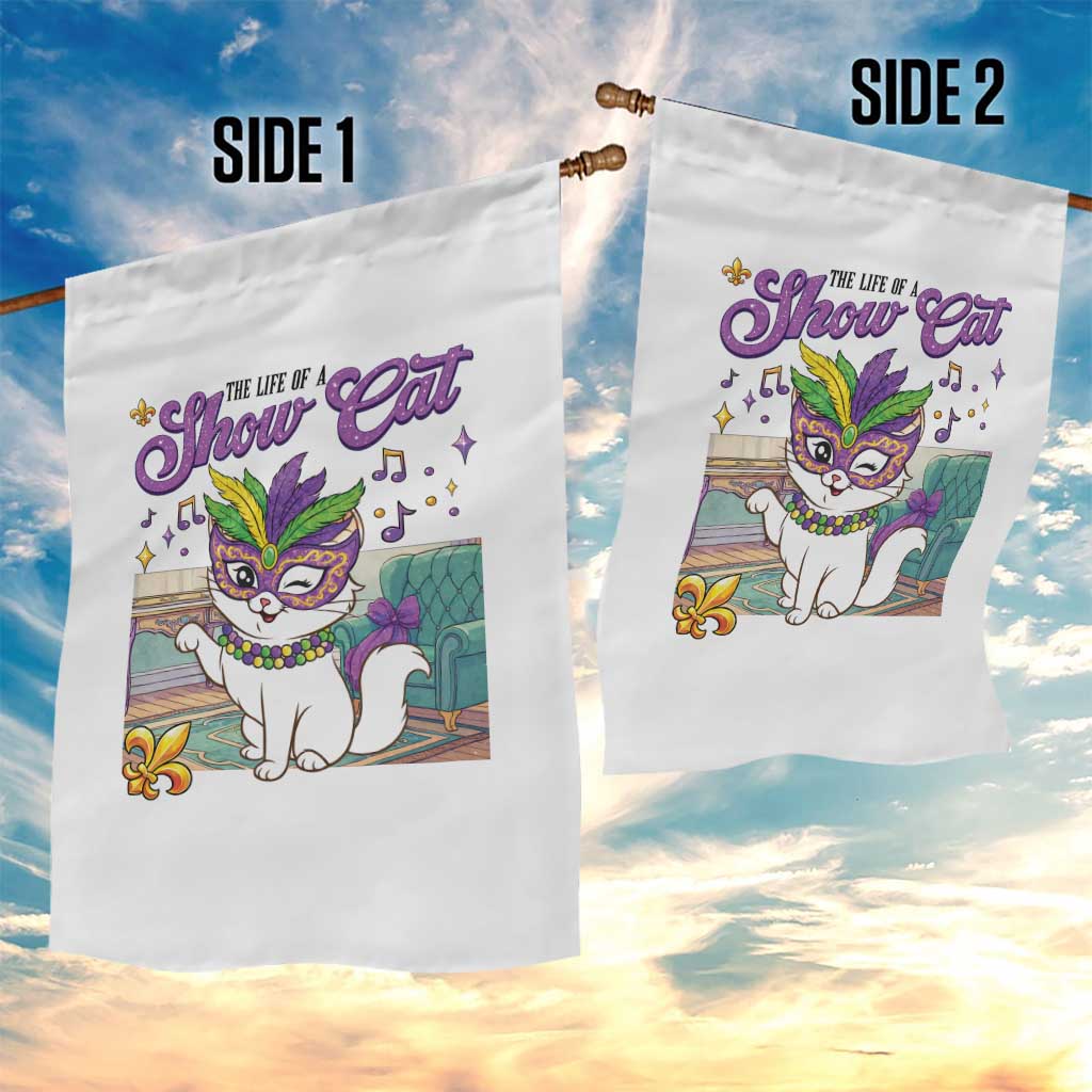 Cute Mardi Gras Cat Garden Flag The Life Of The Showgirl