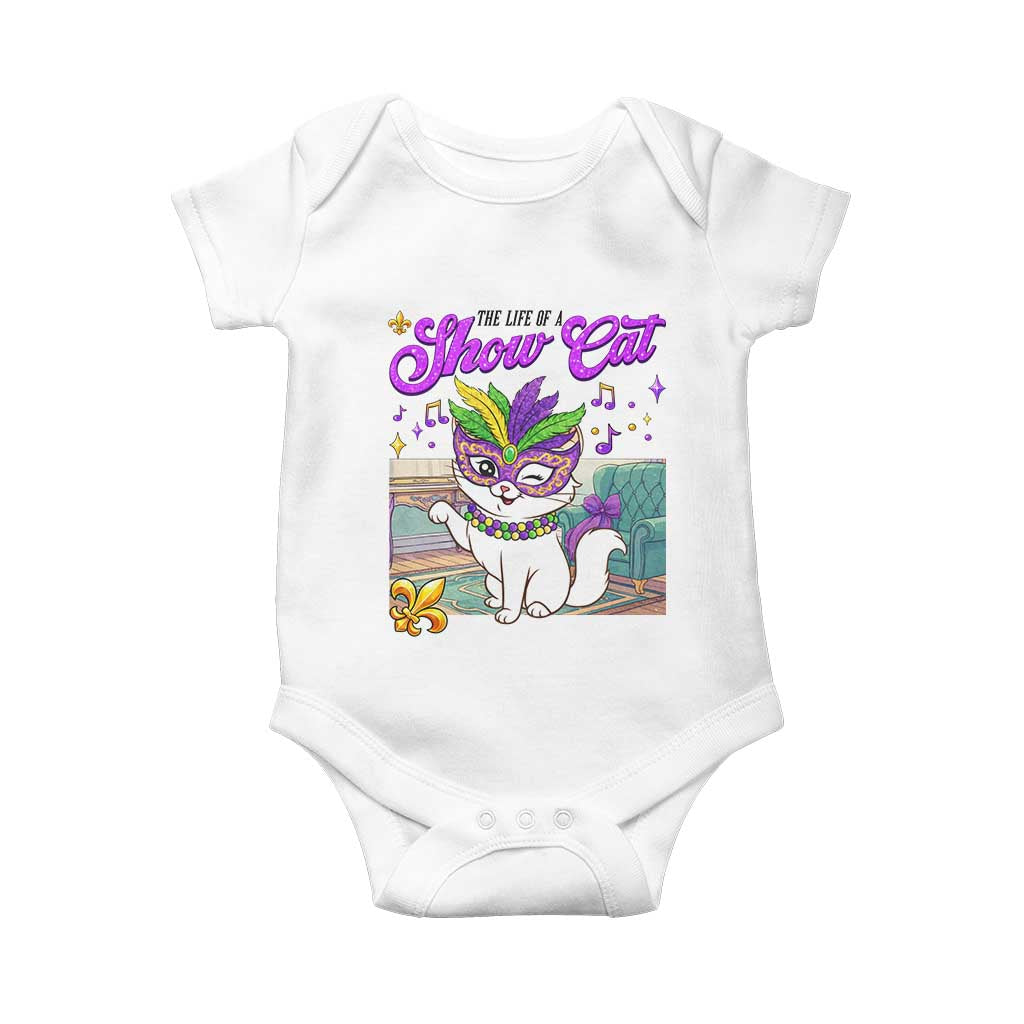 Cute Mardi Gras Cat Baby Onesie The Life Of The Showgirl