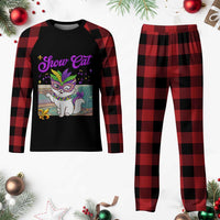 Cute Mardi Gras Cat Plaid Pajama Set The Life Of The Showgirl