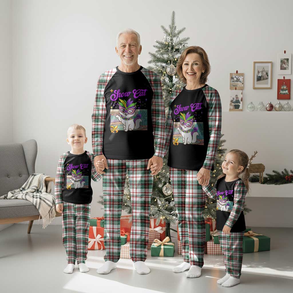 Cute Mardi Gras Cat Plaid Pajama Set The Life Of The Showgirl