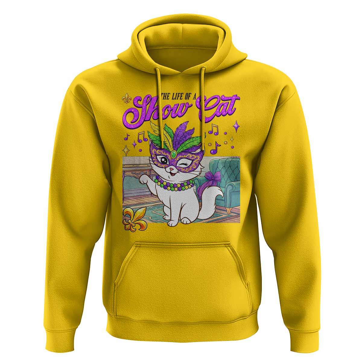 Cute Mardi Gras Cat Hoodie The Life Of The Showgirl
