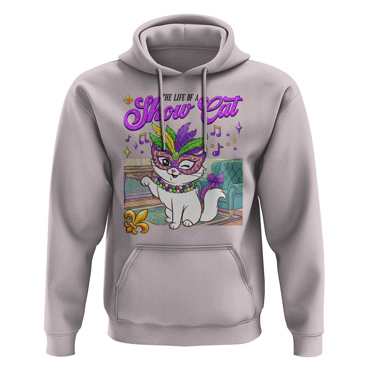 Cute Mardi Gras Cat Hoodie The Life Of The Showgirl