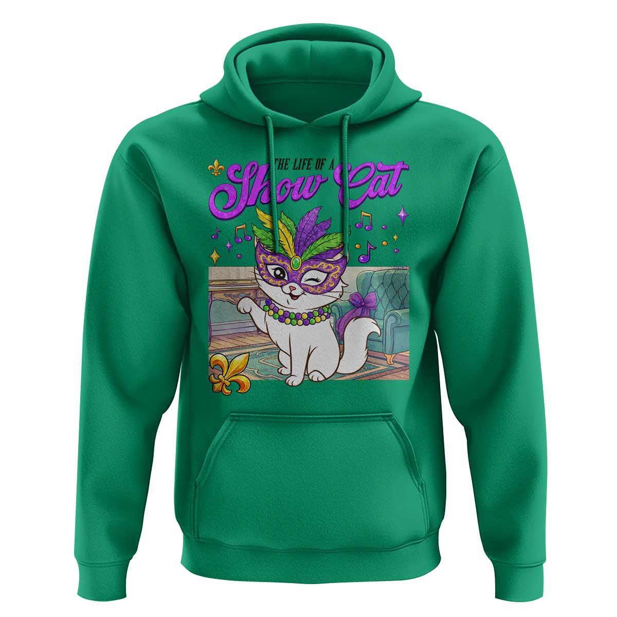 Cute Mardi Gras Cat Hoodie The Life Of The Showgirl