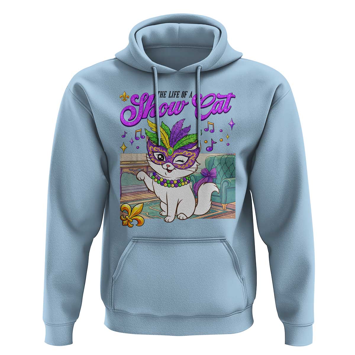 Cute Mardi Gras Cat Hoodie The Life Of The Showgirl