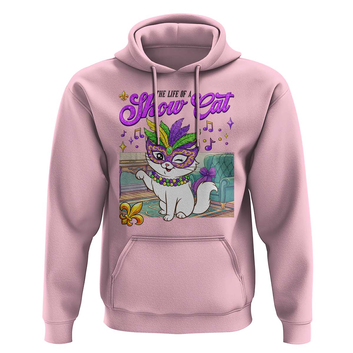 Cute Mardi Gras Cat Hoodie The Life Of The Showgirl