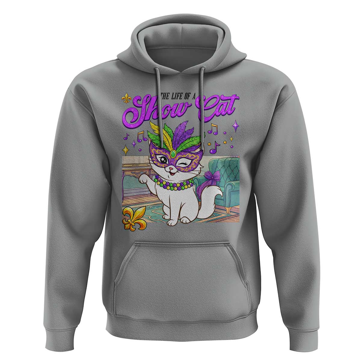 Cute Mardi Gras Cat Hoodie The Life Of The Showgirl