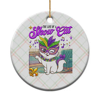 Cute Mardi Gras Cat Ceramic Ornament The Life Of The Showgirl