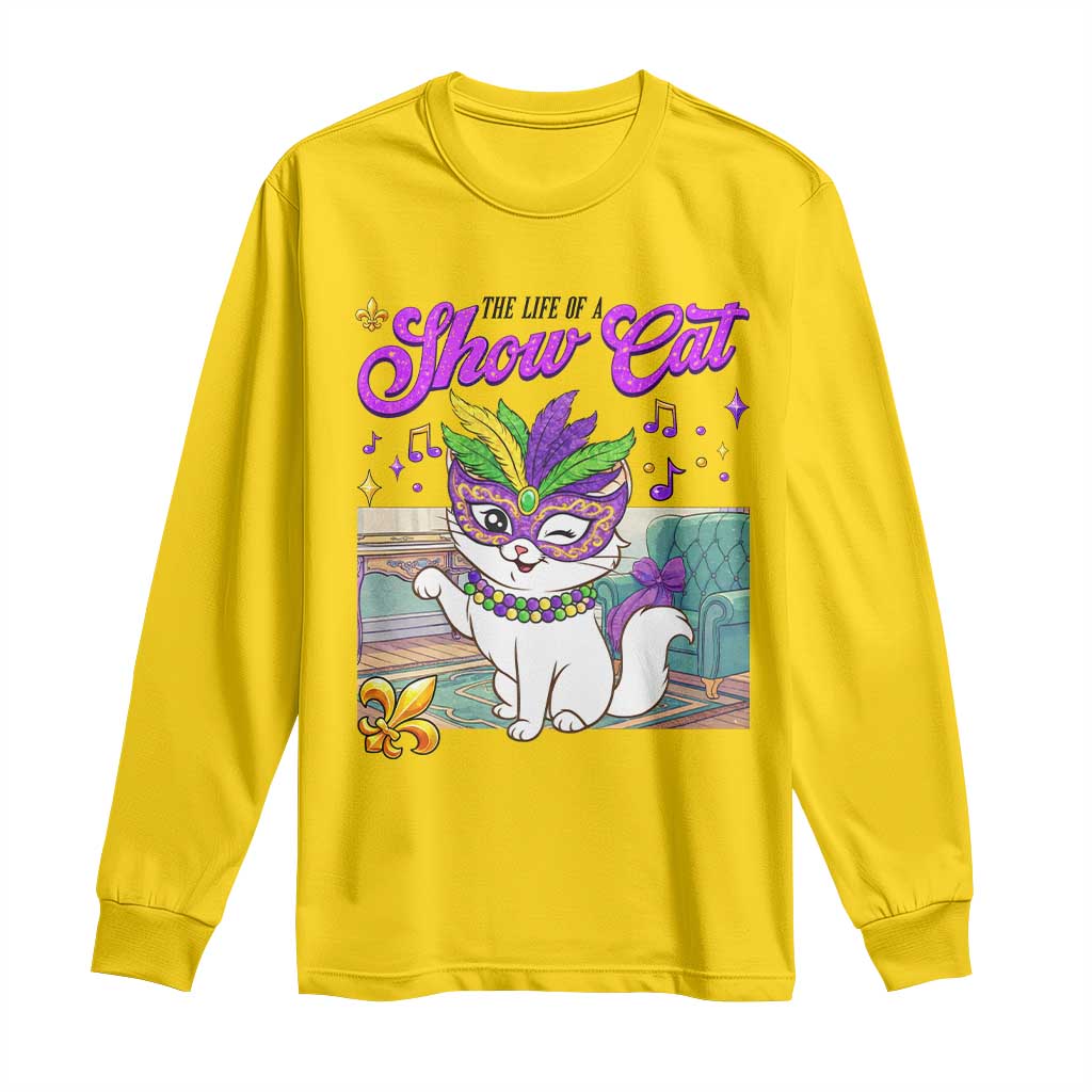 Cute Mardi Gras Cat Long Sleeve Shirt The Life Of The Showgirl