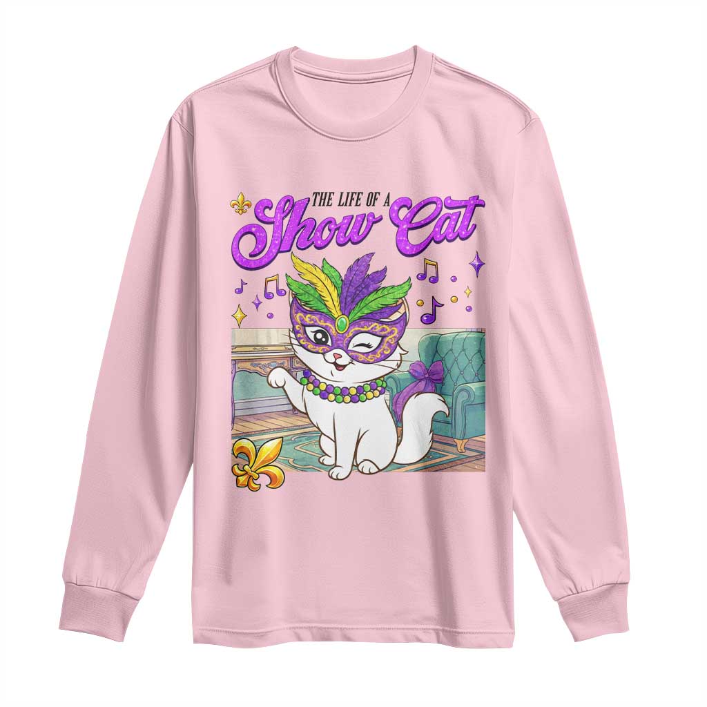 Cute Mardi Gras Cat Long Sleeve Shirt The Life Of The Showgirl