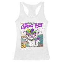 Cute Mardi Gras Cat Racerback Tank Top The Life Of The Showgirl