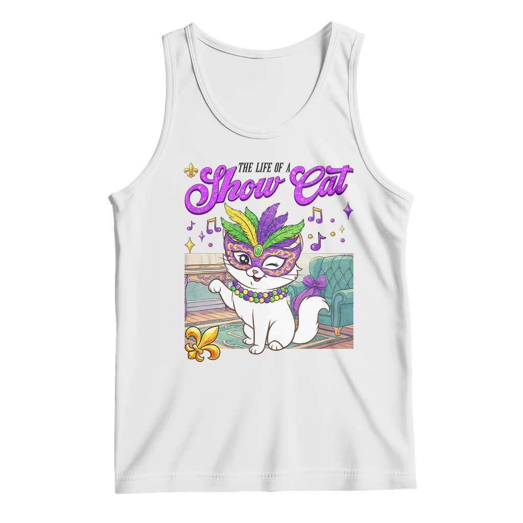 Cute Mardi Gras Cat Tank Top The Life Of The Showgirl