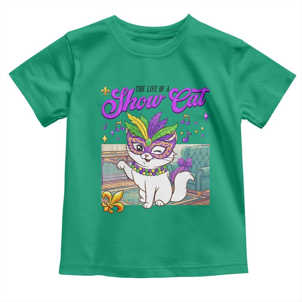 Cute Mardi Gras Cat Toddler T Shirt The Life Of The Showgirl