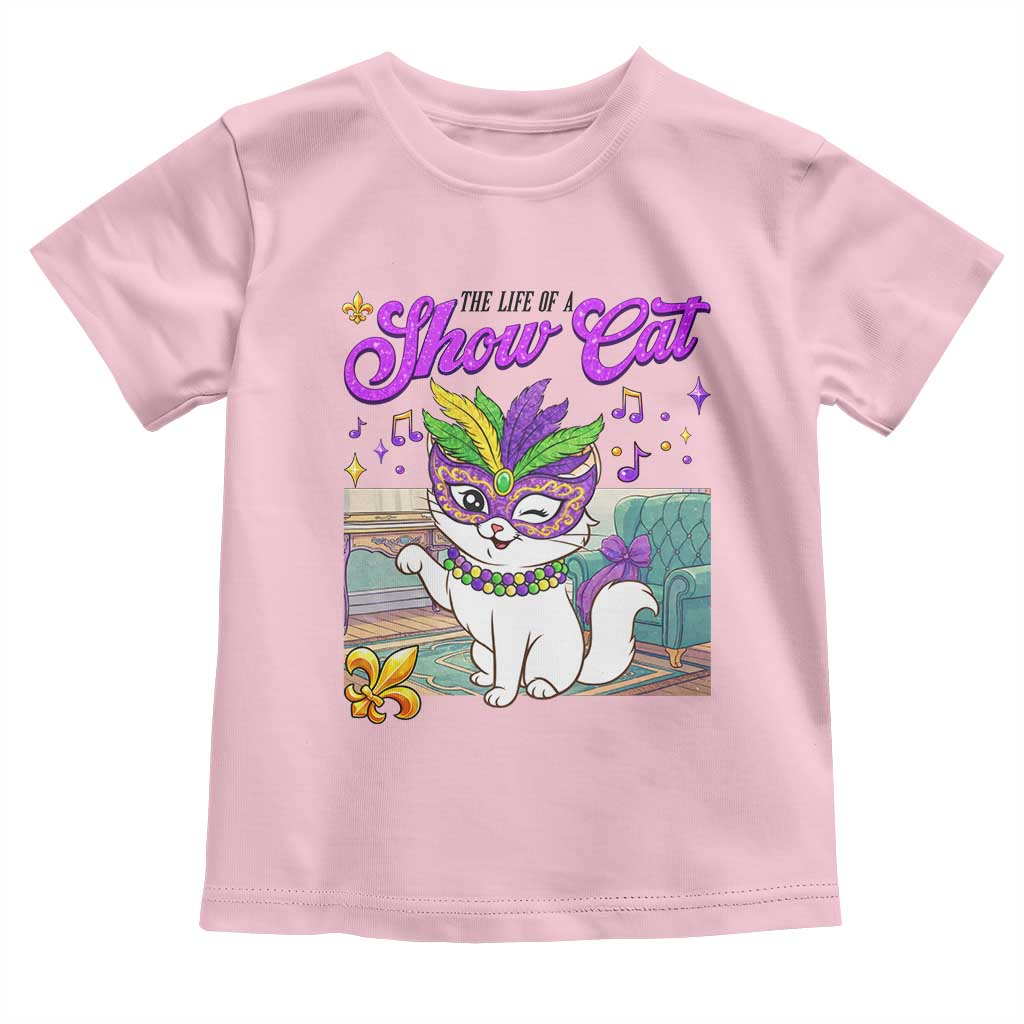 Cute Mardi Gras Cat Toddler T Shirt The Life Of The Showgirl