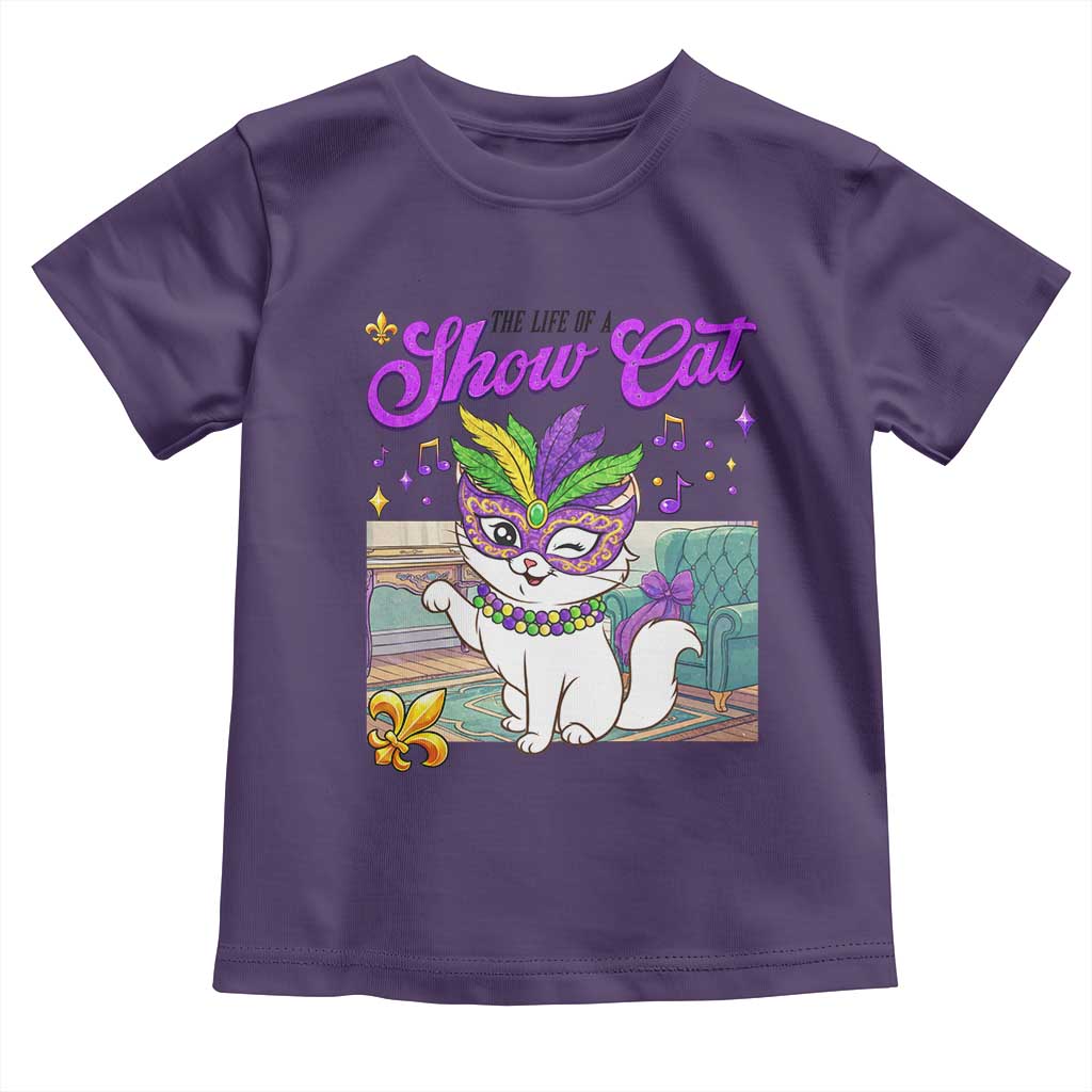 Cute Mardi Gras Cat Toddler T Shirt The Life Of The Showgirl
